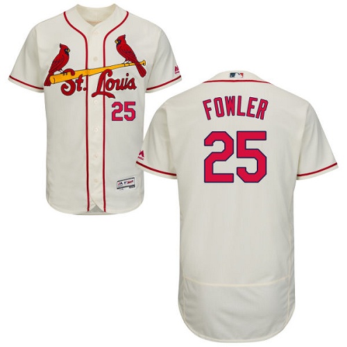 Cardinals #25 Dexter Fowler Cream Flexbase Authentic Collection Stitched MLB Jersey